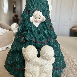 Festive Green Holiday Tree Figurine